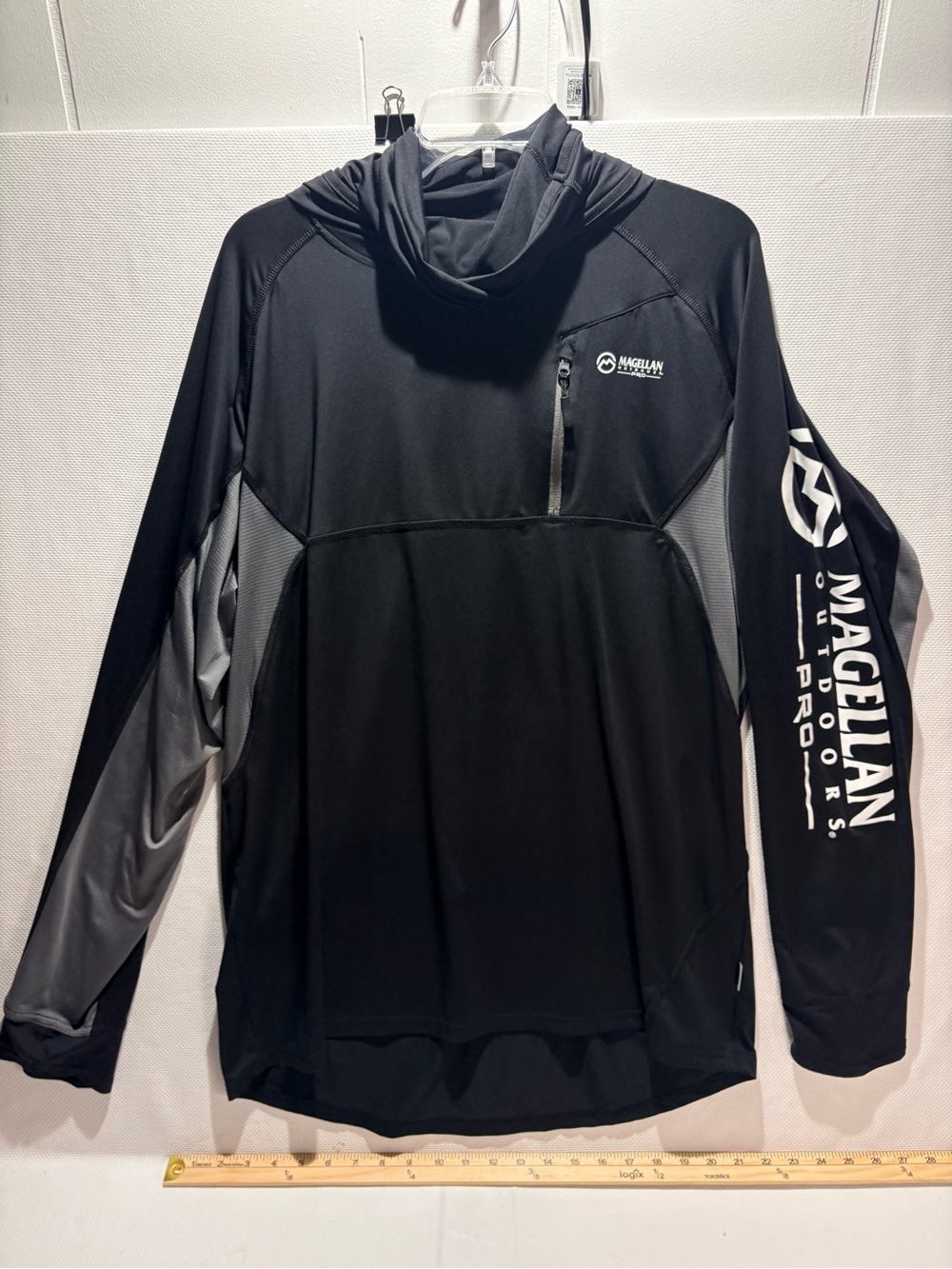 Magellan Outdoors Black and Gray Performance Hoodie Pullover